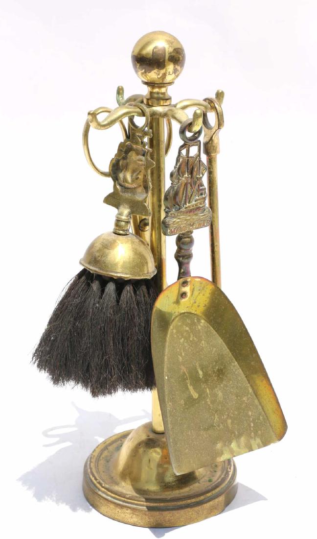 ENGLISH NAUTICAL ANTIQUE COAL FIREPLACE TOOL SET (1 of 8)