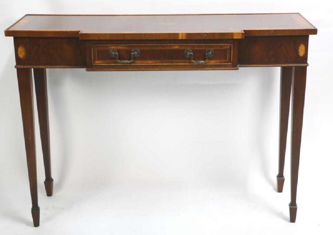 ENGLISH BANDED & INLAD MAHOGANY CONSOLE TABLE (1 of 6)
