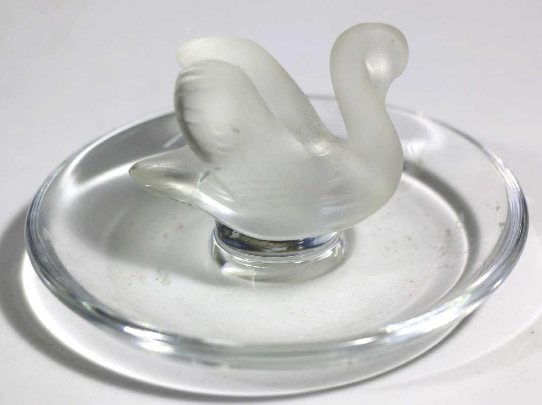 LALIQUE FRENCH ARTGLASS SWAN RING DISH (1 of 6)