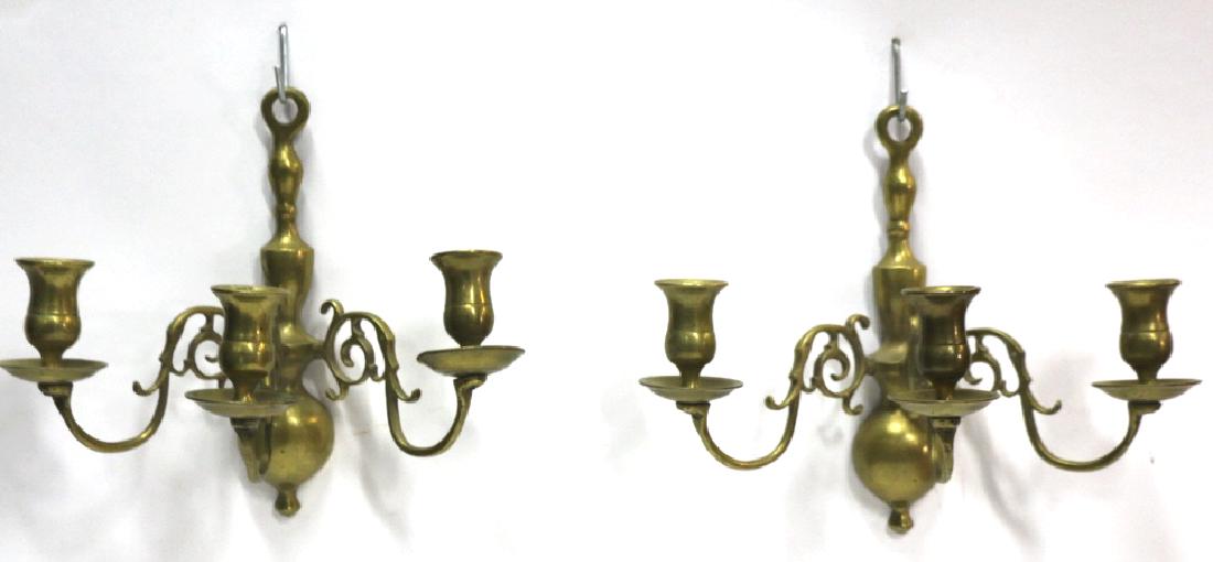 Antique Brass Three Arm Candle Wall Sconces