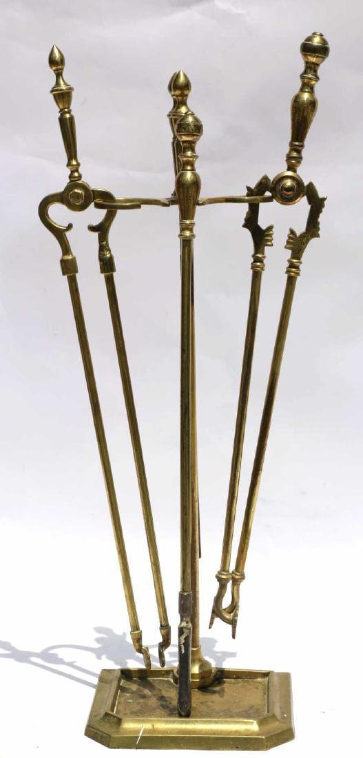 BRASS ANTIQUE FIREPLACE TOOL SET (1 of 4)