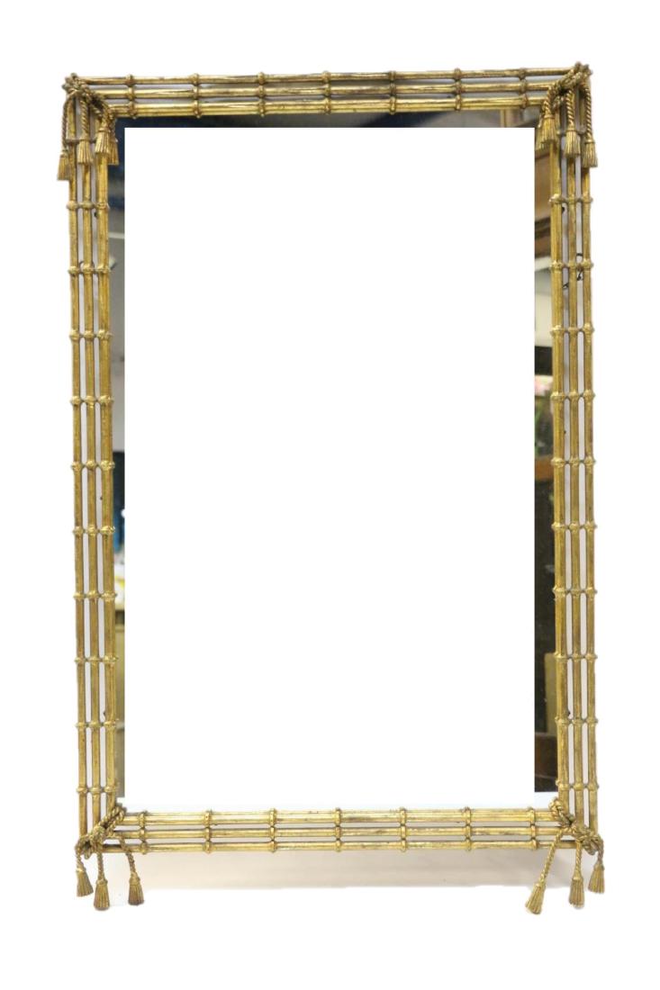 FINE ENGLISH GILT METAL WORK FAUX BAMBOO MIRROR (1 of 2)