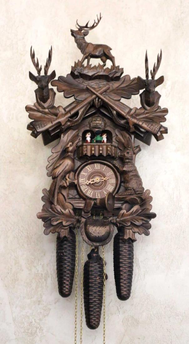 BLACK FOREST STAG MOUNTED GERMAN COO COO CLOCK