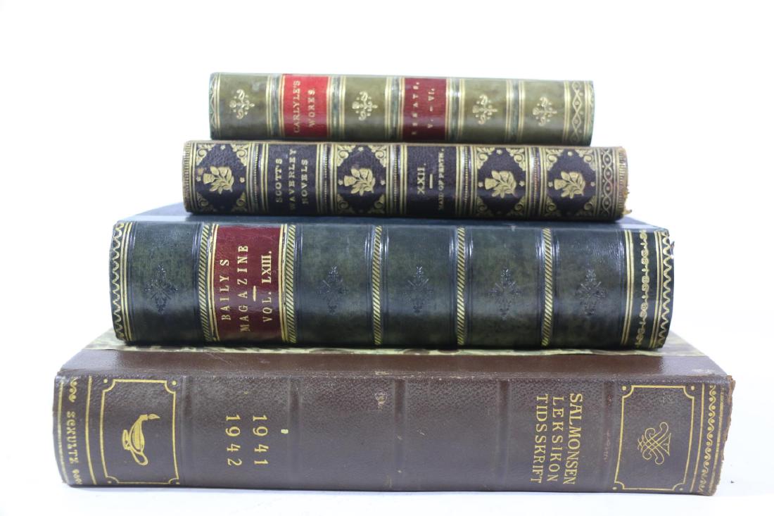 ANTIQUE LEATHER BOUND BOOK GROUPING (1 of 9)