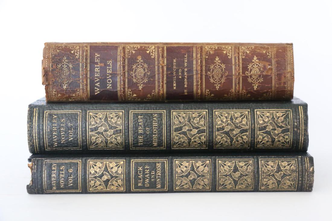 ANTIQUE LEATHER BOUND BOOK GROUPING (1 of 5)