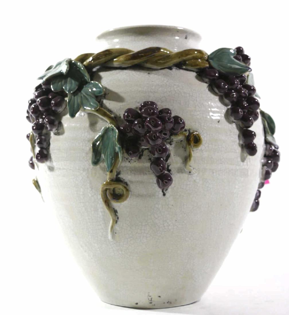 ITALIAN POTTERY GRAPE VINE VASE