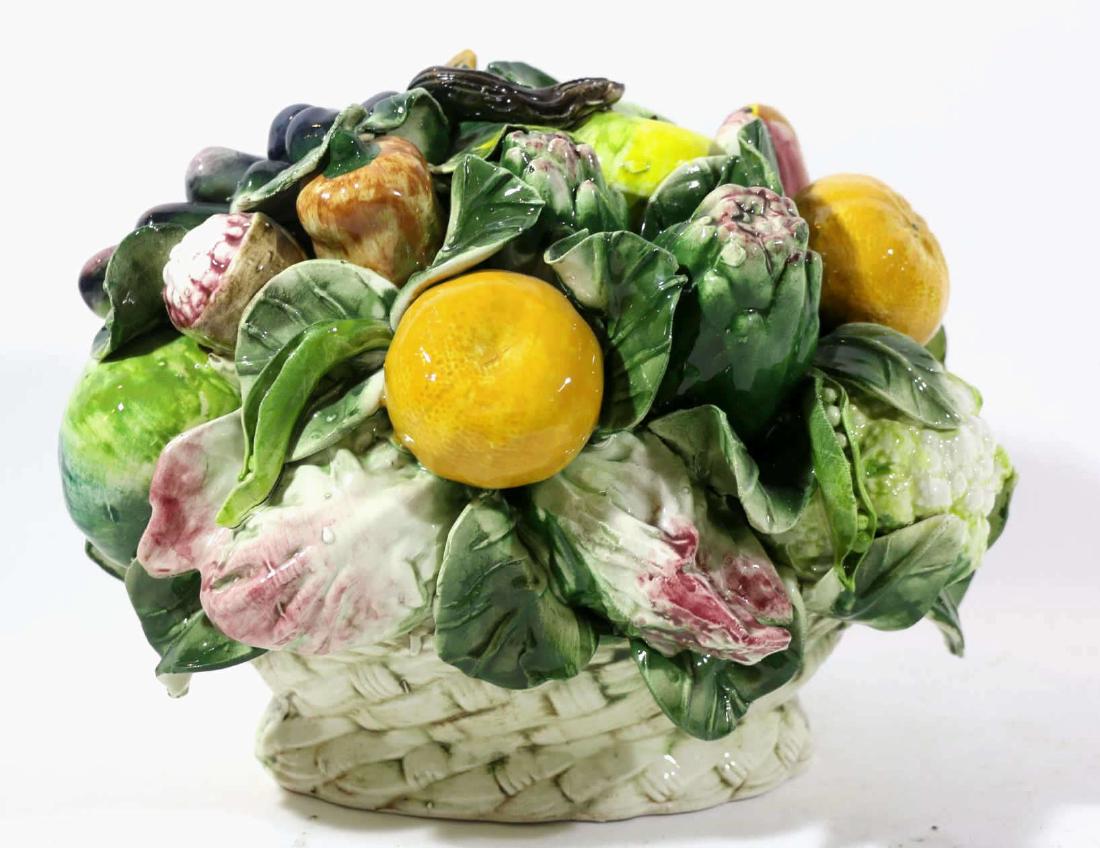 ITALIAN HAND PAINTED CERAMIC BASKET (1 of 7)