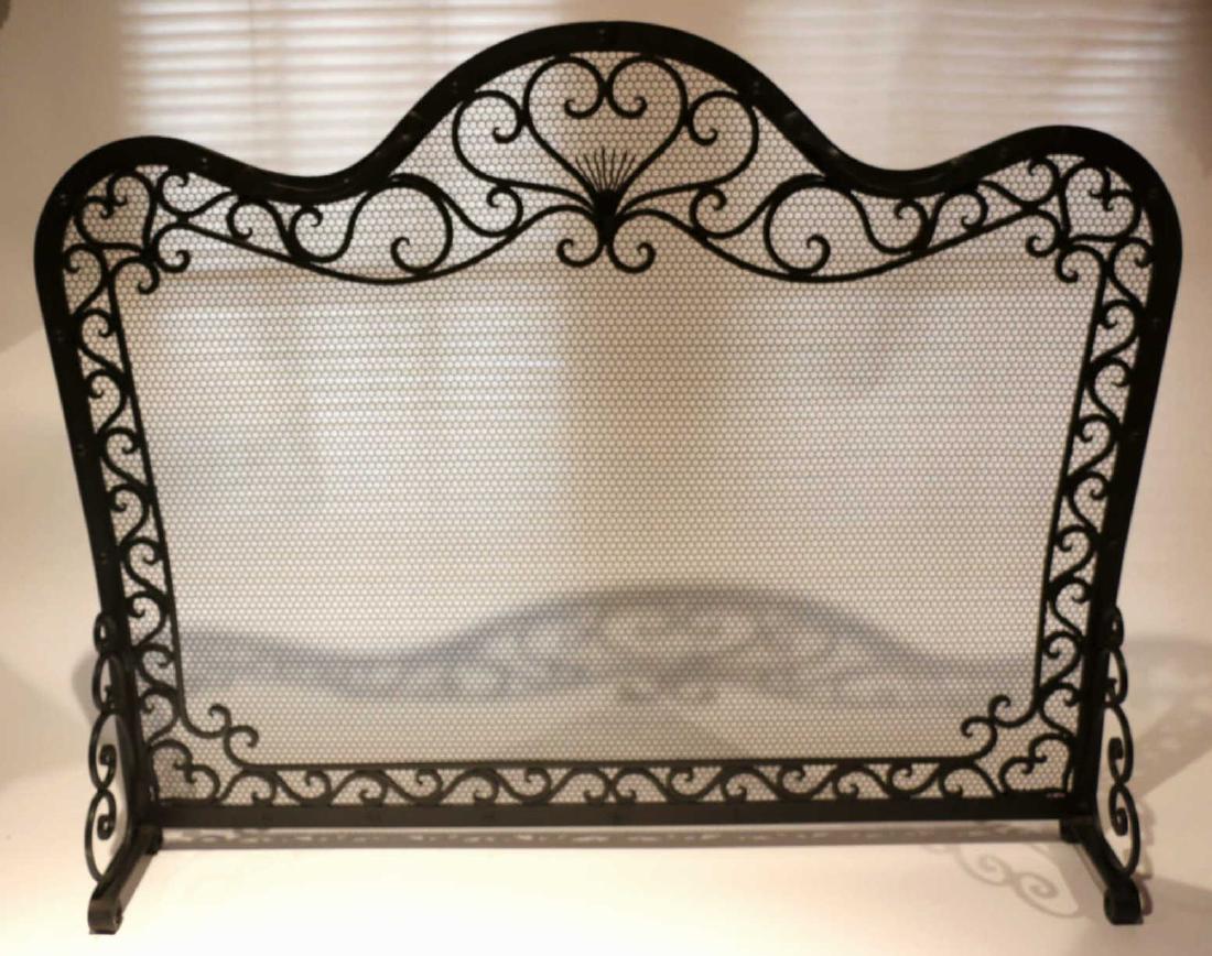HAND FORGED IRON WORK FIREPLACE SCREEN (1 of 2)