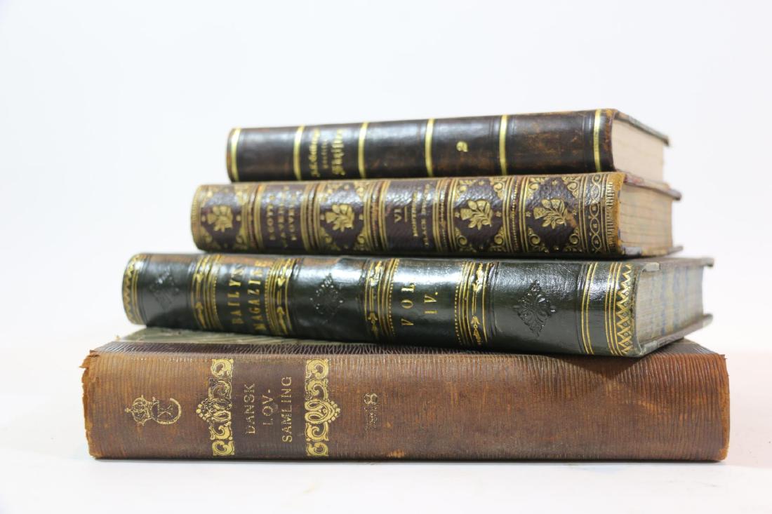 ANTIQUE LEATHER BOUND ANTIQUE BOOK GROUPING (1 of 5)