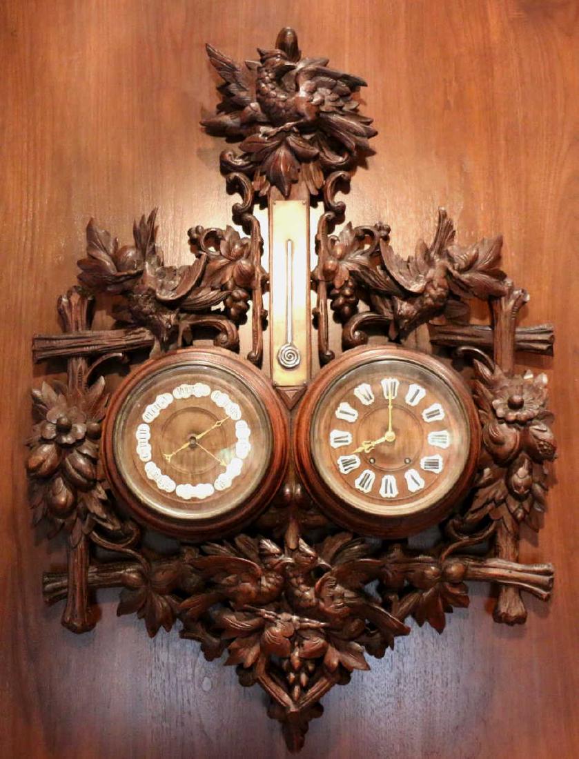 BLACK FOREST ANTIQUE BAROMETER / CLOCK CARVING SET (1 of 10)
