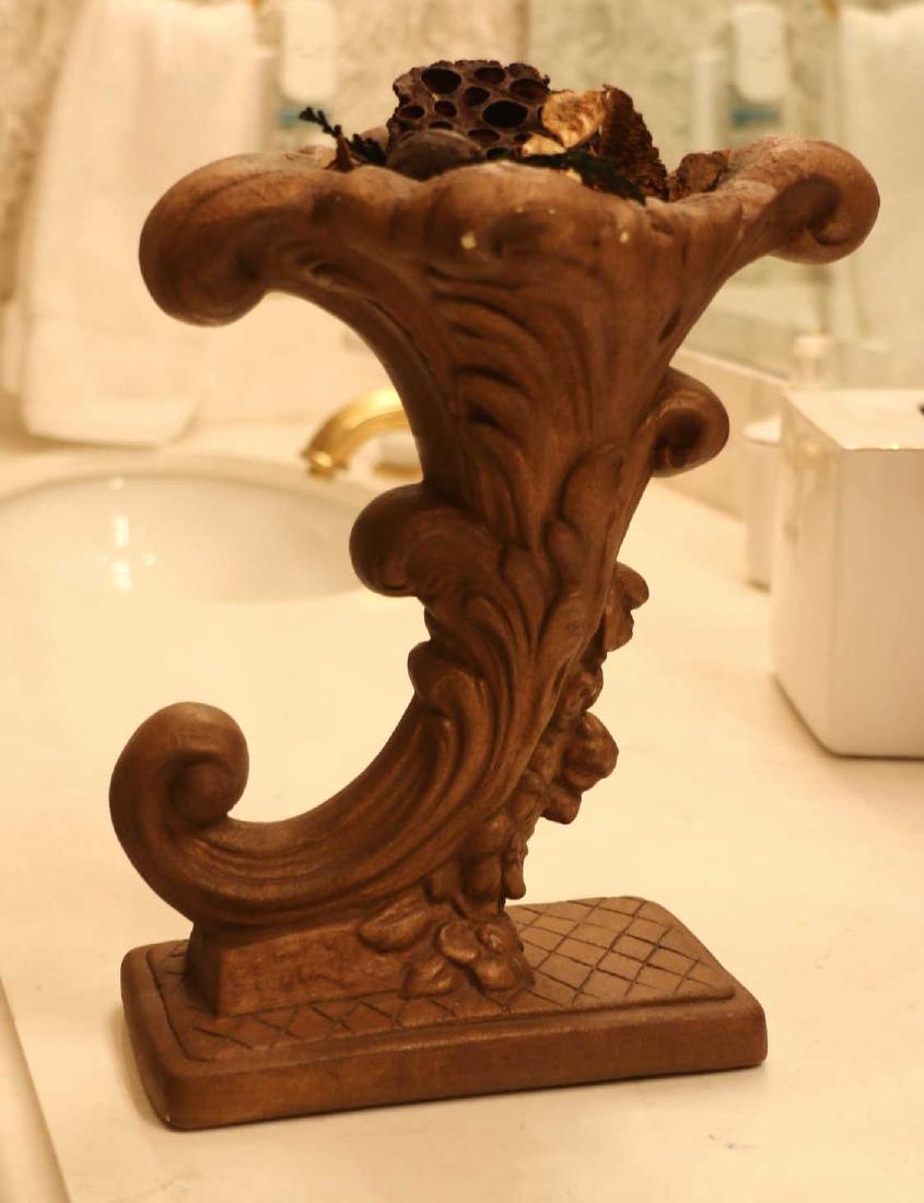DECORATIVE HORN OF PLENTY: FINE DECORATIVE HORN OF PLENTY 12" X 8" X 4"