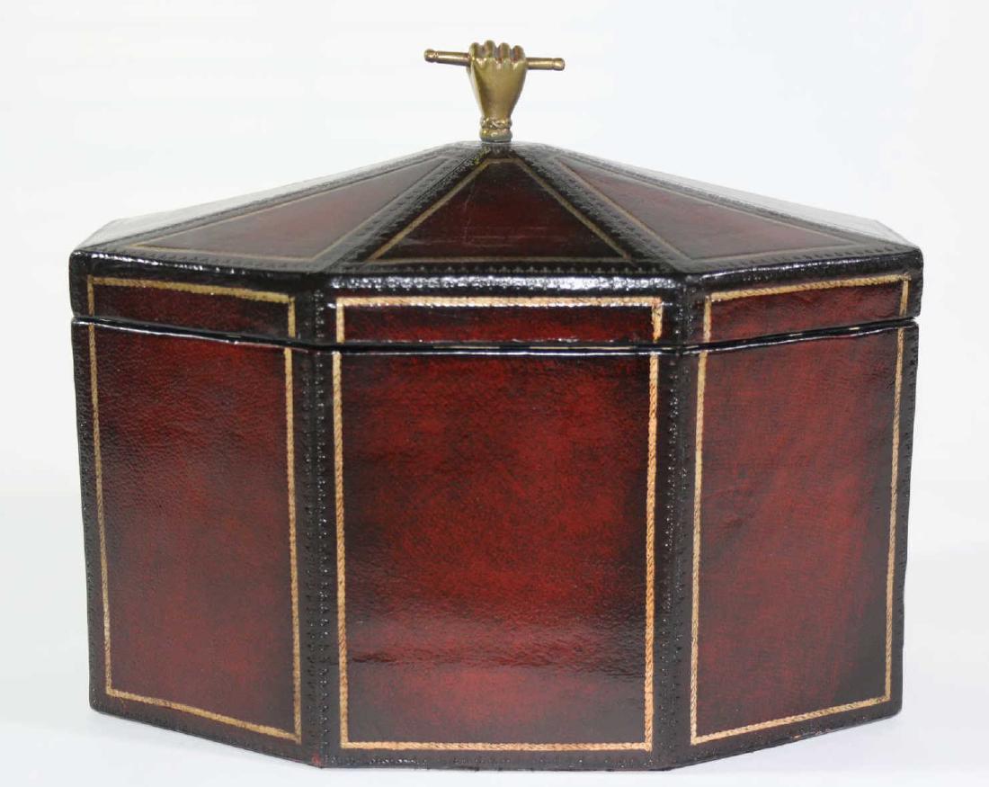 MAITLAND SMITH HAND TOOLED ENGLISH LEATHER BOX (1 of 7)