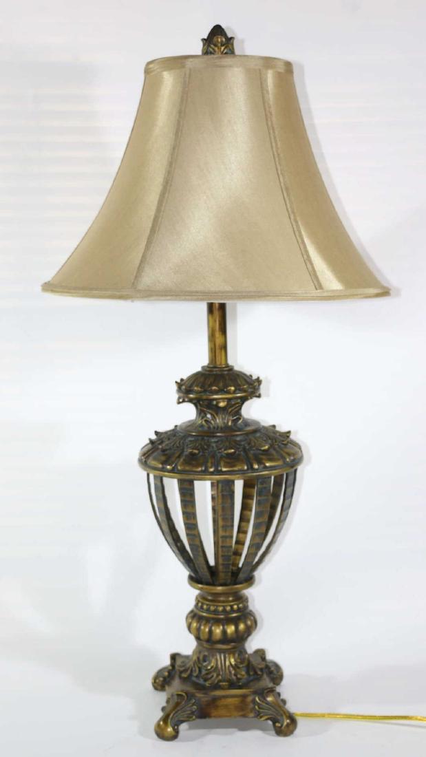 FRENCH  GILTWORK URN CUSTOM SHADED LAMP (1 of 4)