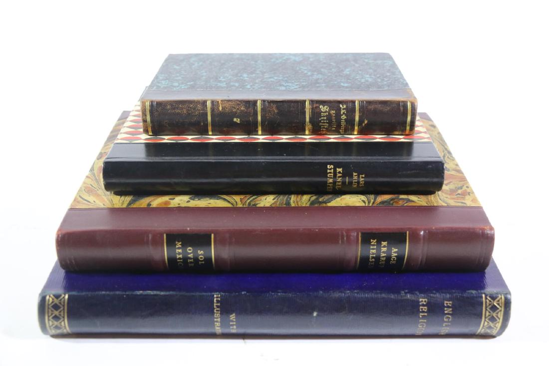ANTIQUE LEATHER BOUND BOOK GROUPING (1 of 4)