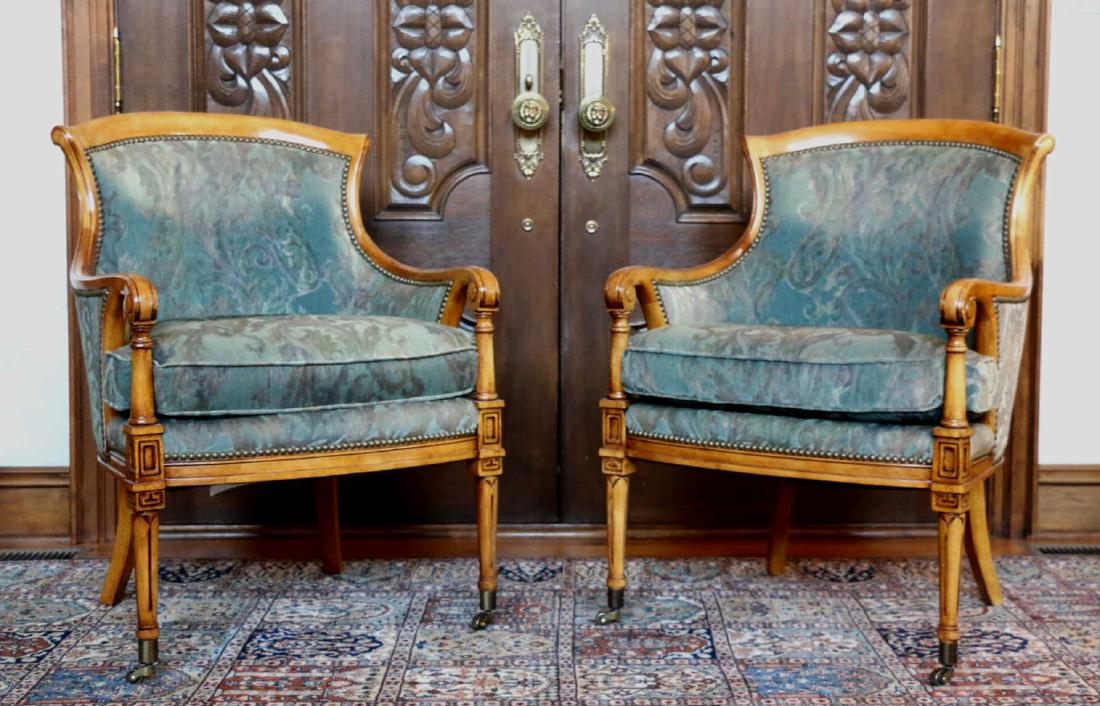 HENREDON CUSTOM UPHOLSTERED BERGERE ARMCHAIRS (1 of 9)