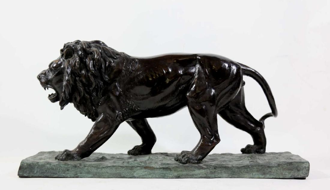 MAITLAND SMITH BRONZE WALKING  LION SCULPTURE (1 of 9)