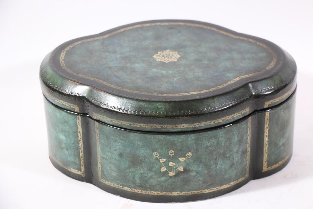 MAITLAND SMITH HAND TOOLED LEATHER DRESSER BOX (1 of 9)