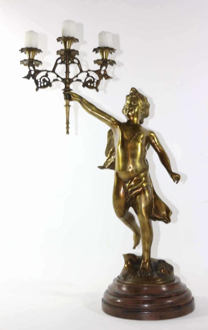 FRENCH ANTIQUE BRONZE PUTTI CANDLEABRA SCULPTURE (1 of 7)