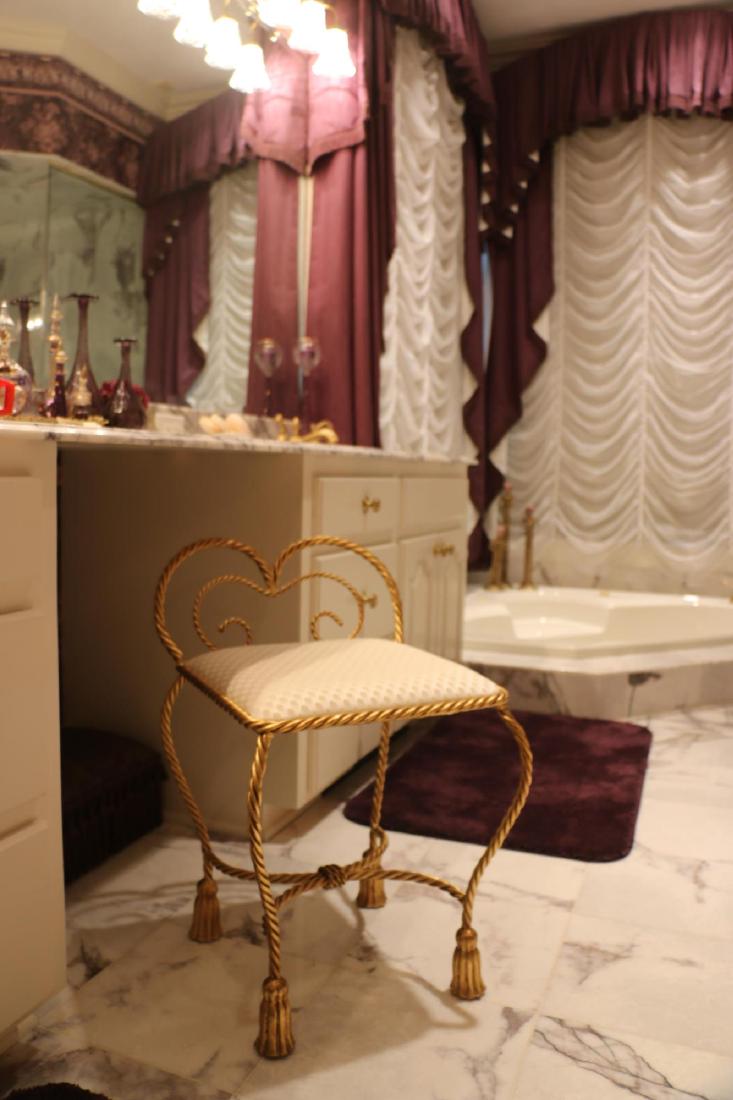 FRENCH GILT METAL TASSEL & ROPE FORM VANITY STOOL (1 of 5)