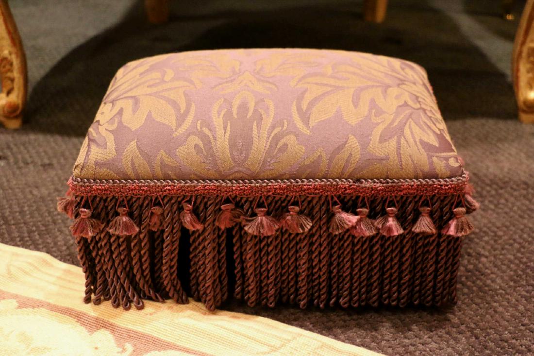 CUSTOM UPHOLSTERED & FRINGED FOOT / STEP STOOL (1 of 3)