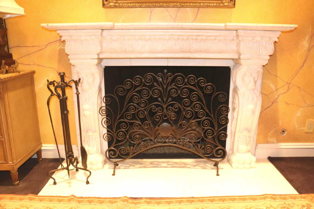 WROUGHT IRON ART NOUVEAU FIRESCREEN (1 of 5)