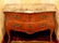 FRENCH ANTIQUE INLAID MARBLE TOP BOMBE COMMODE - 4