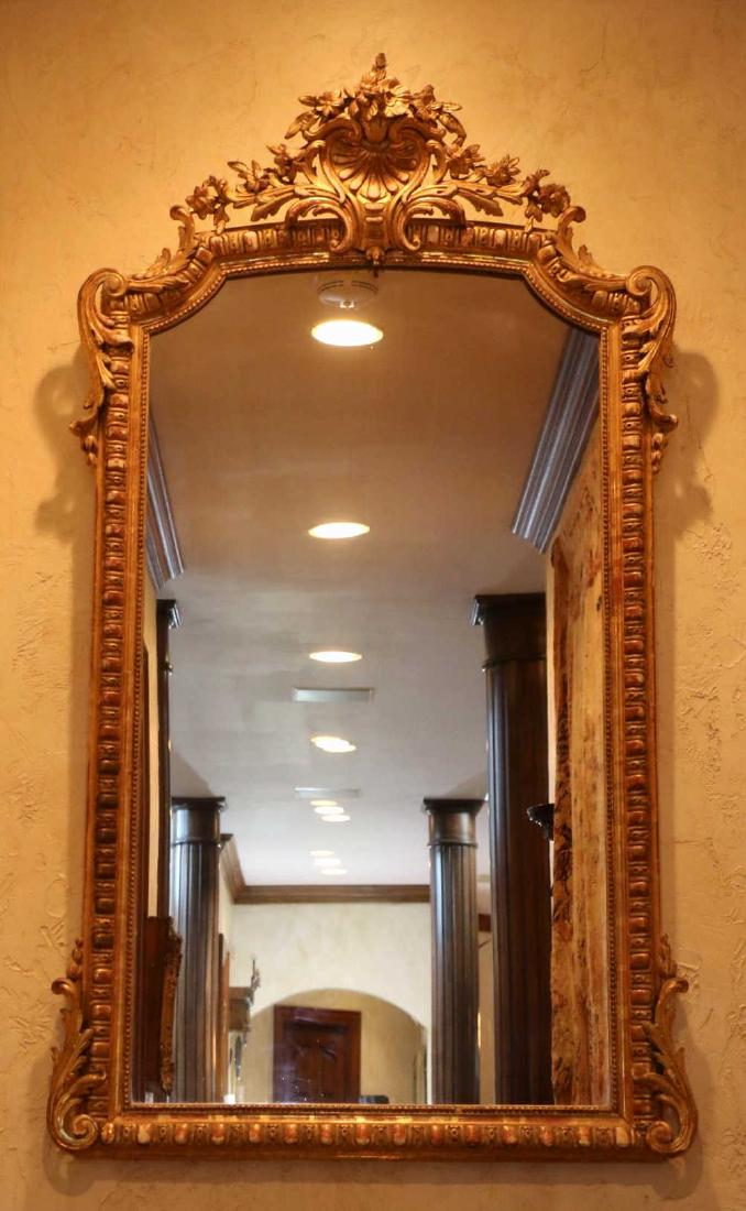 FRENCH 19TH C FINE GILT FOLIAT SHELL CARVED MIRROR (1 of 5)