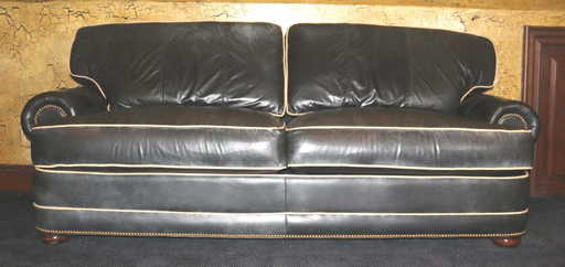 Emerson Nailhead Trimmed Leather Sofa Hickory