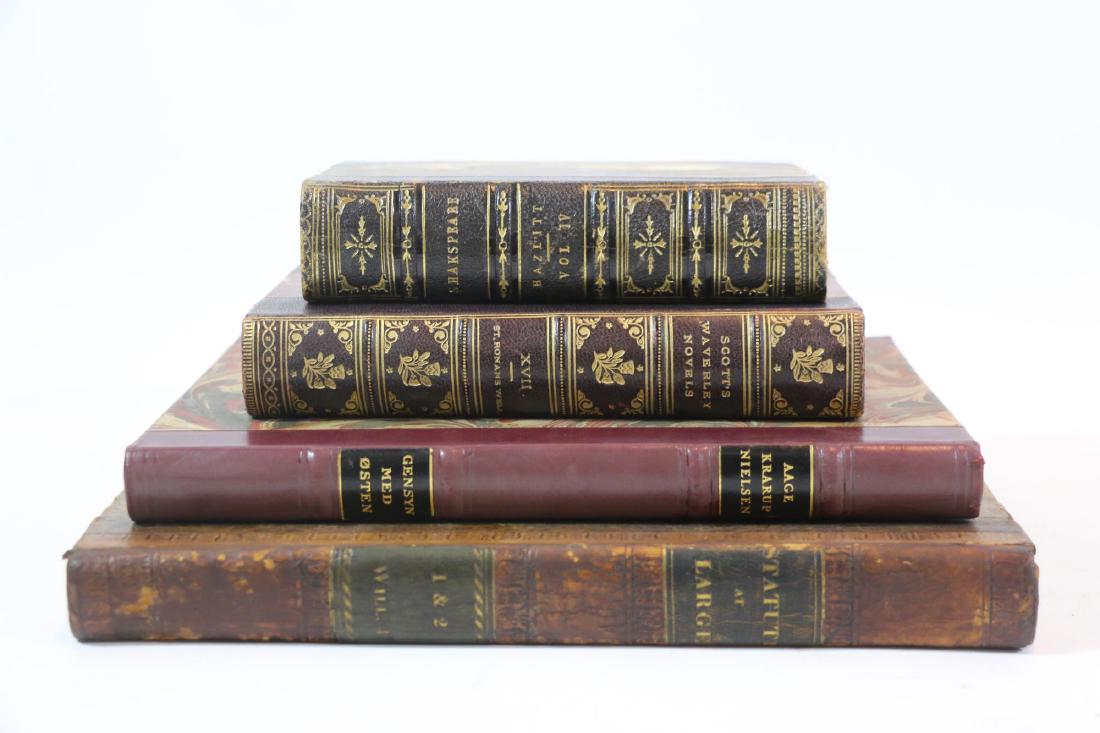 ANTIQUE LEATHER BOUND ANTIQUE BOOK GROUPING (1 of 6)