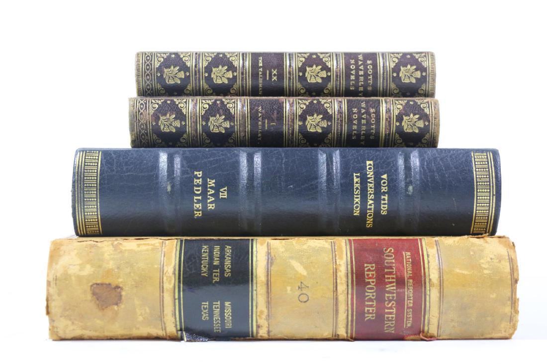 ANTIQUE LEATHER BOUND BOOK GROUPING (1 of 6)