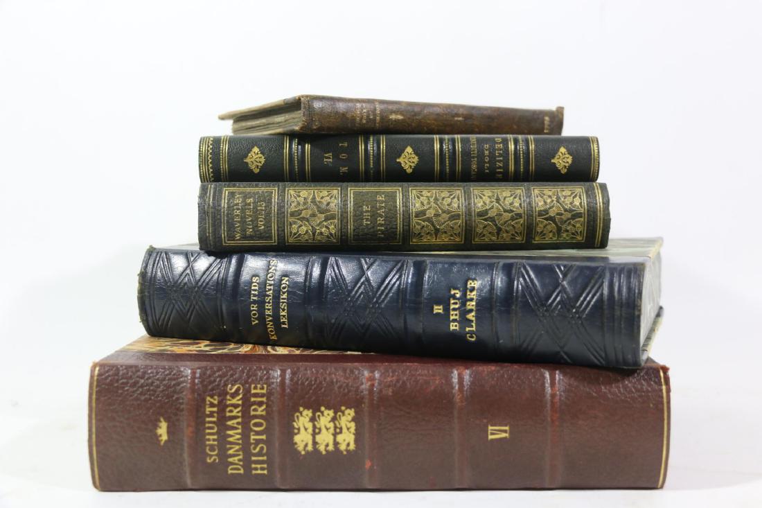 ANTIQUE LEATHER BOUND BOOK GROUPING (1 of 6)