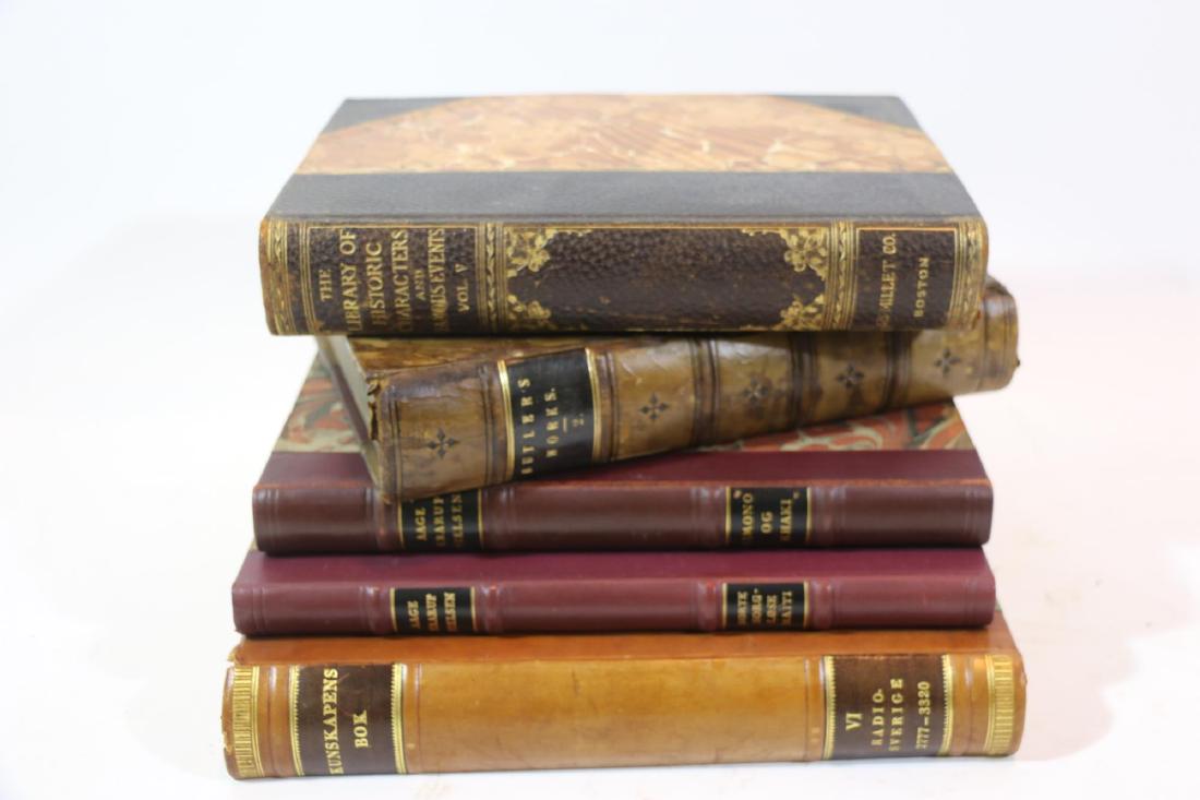 ANTIQUE LEATHER BOUND ANTIQUE BOOK GROUPING (1 of 8)