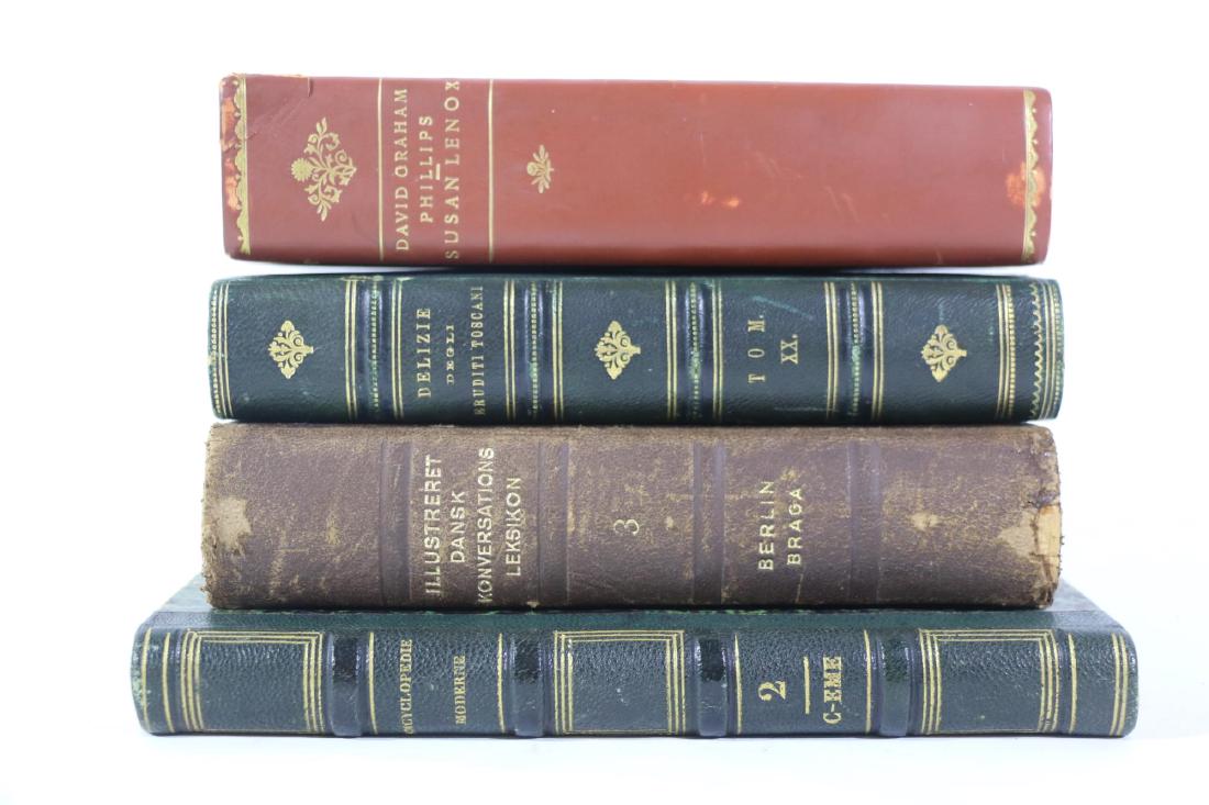 ANTIQUE LEATHER BOUND BOOK GROUPING (1 of 9)