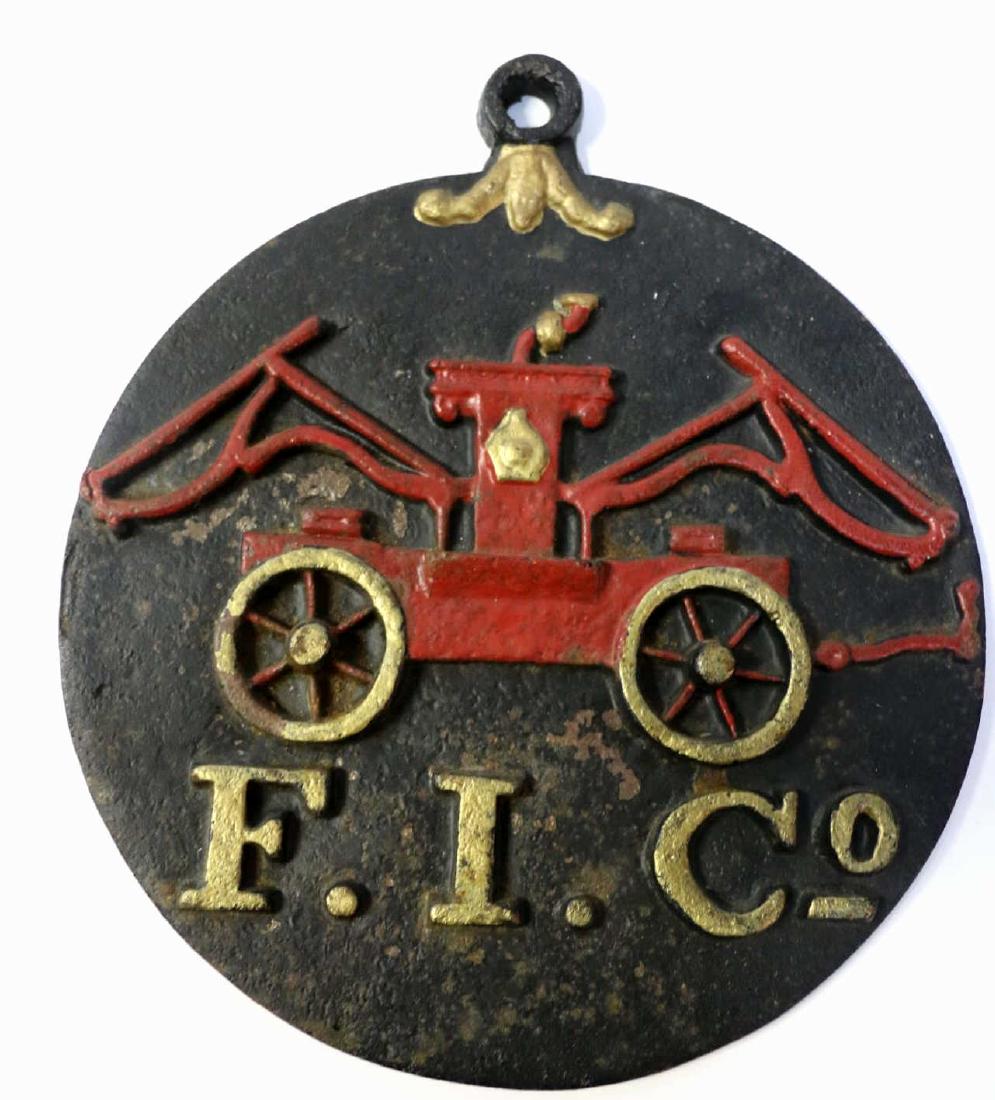 VMC  ANTIQUE CAST FIRE IRON STATION PLAQUE MARKER (1 of 9)