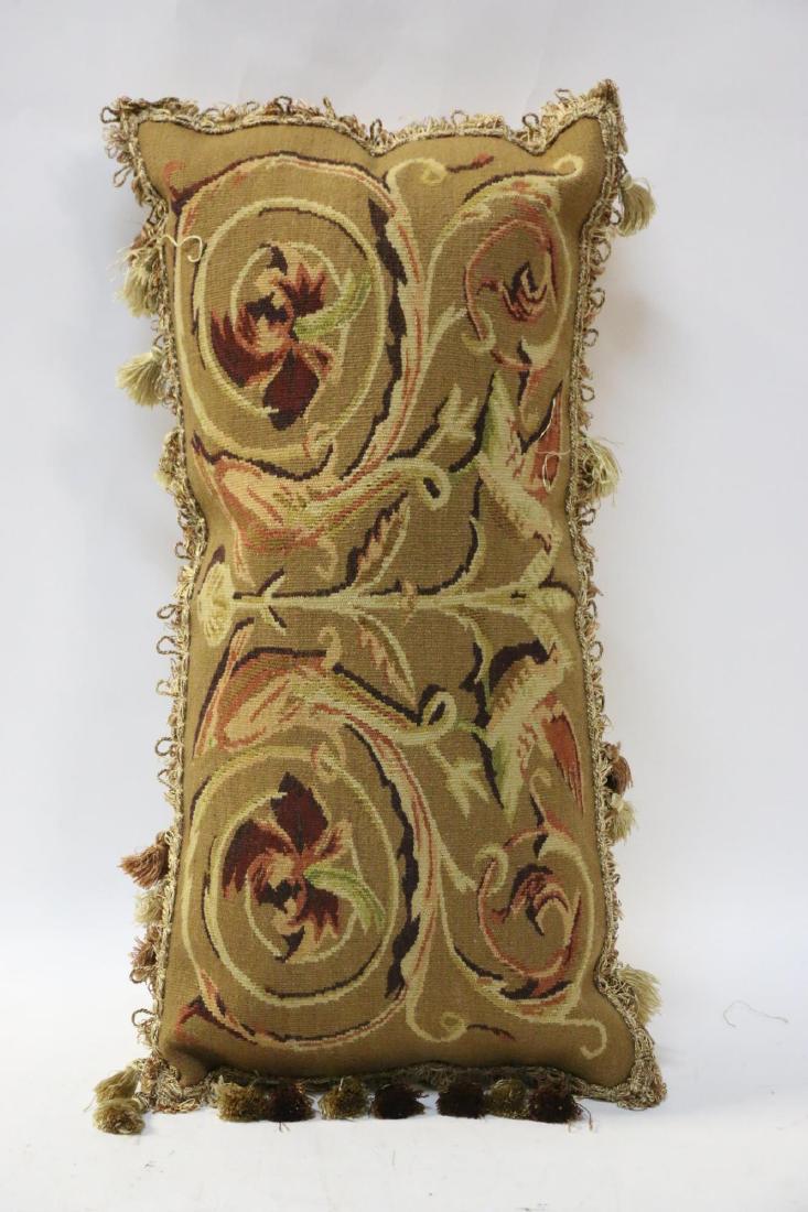 CUSTOM NEEDLEPOINT DOWN FRINGED PILLOW (1 of 5)