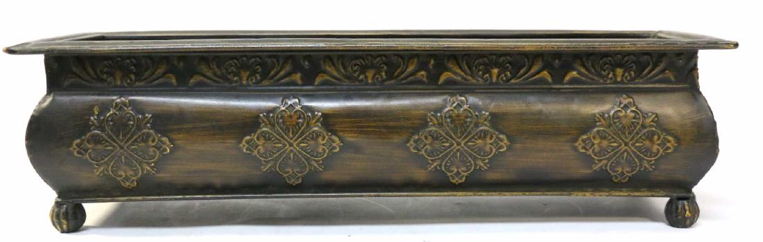 DECORATIVE TOLE STYLE FOOTED PLANTER (1 of 2)