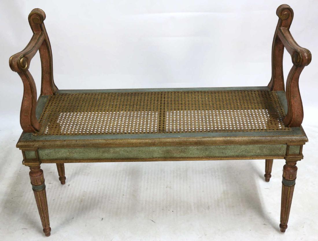 CHELSEA HOUSE FRENCH MODERN CANED & PAINTED BENCH (1 of 3)