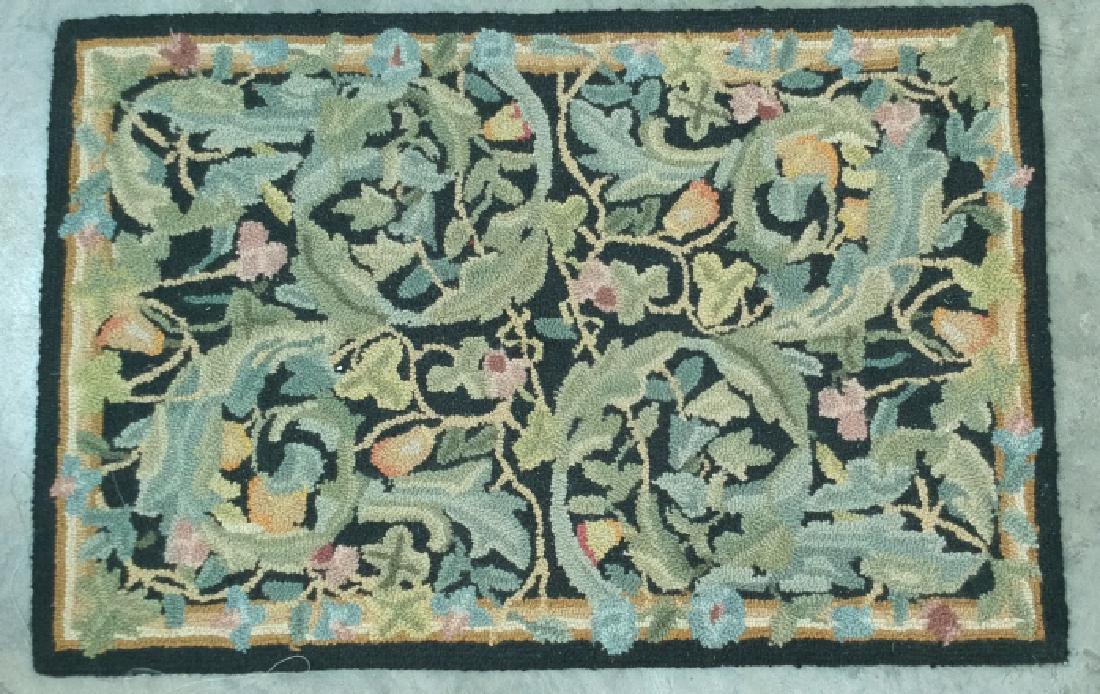 ANTIQUE FLORAL NEEDLEPOINT AREA CARPET (1 of 3)