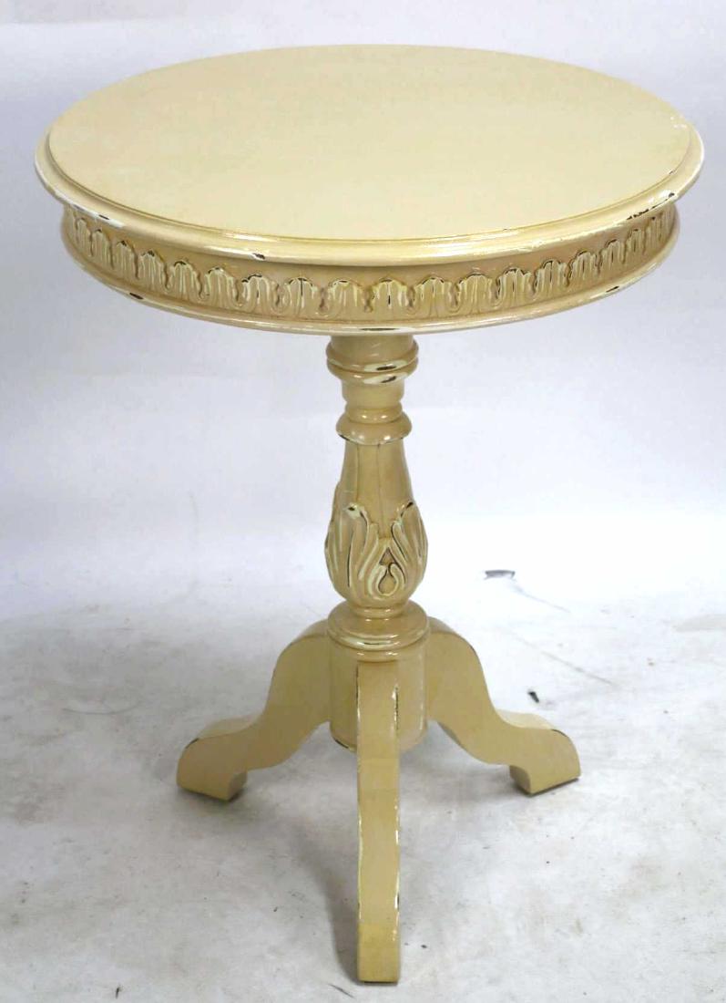 ENGLISH DISTRESSED ROUND SIDE TABLE (1 of 4)