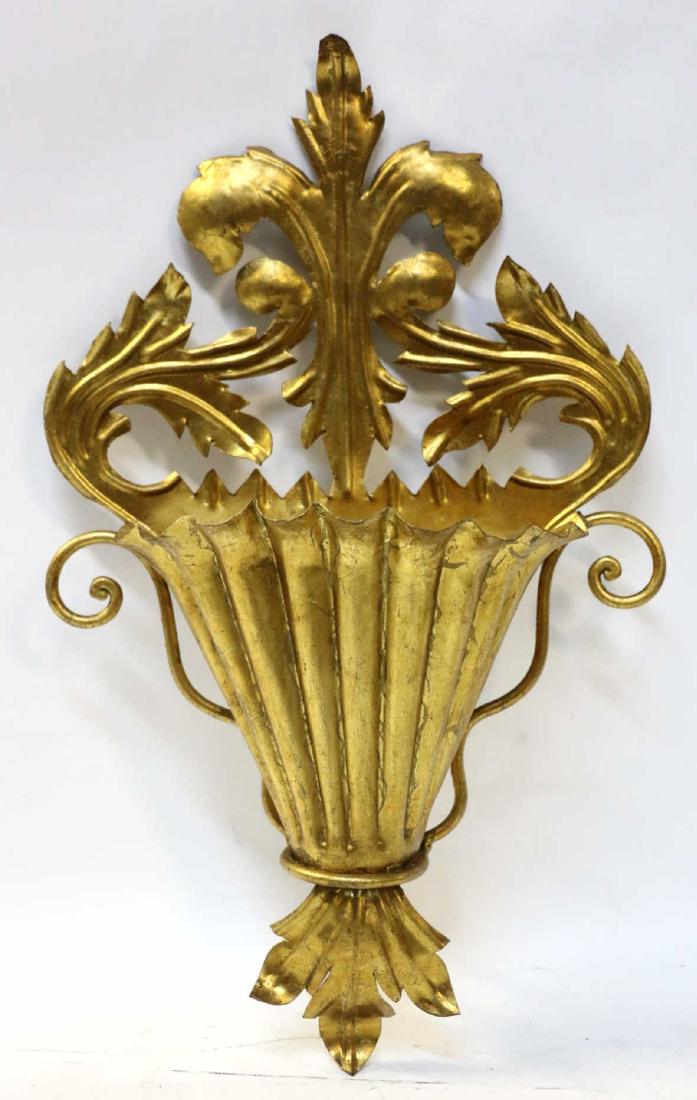 FINE GILT TWIN LIGHT TOLE STYLE SCONCE (1 of 2)