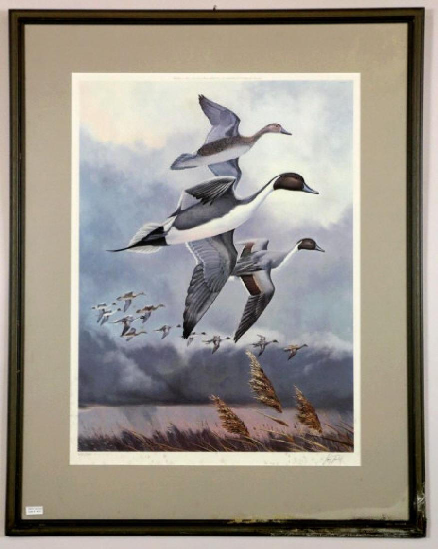 LARRY TORCHILL LITHORGRAPH OF MALLARDS IN FLIGHT (1 of 8)