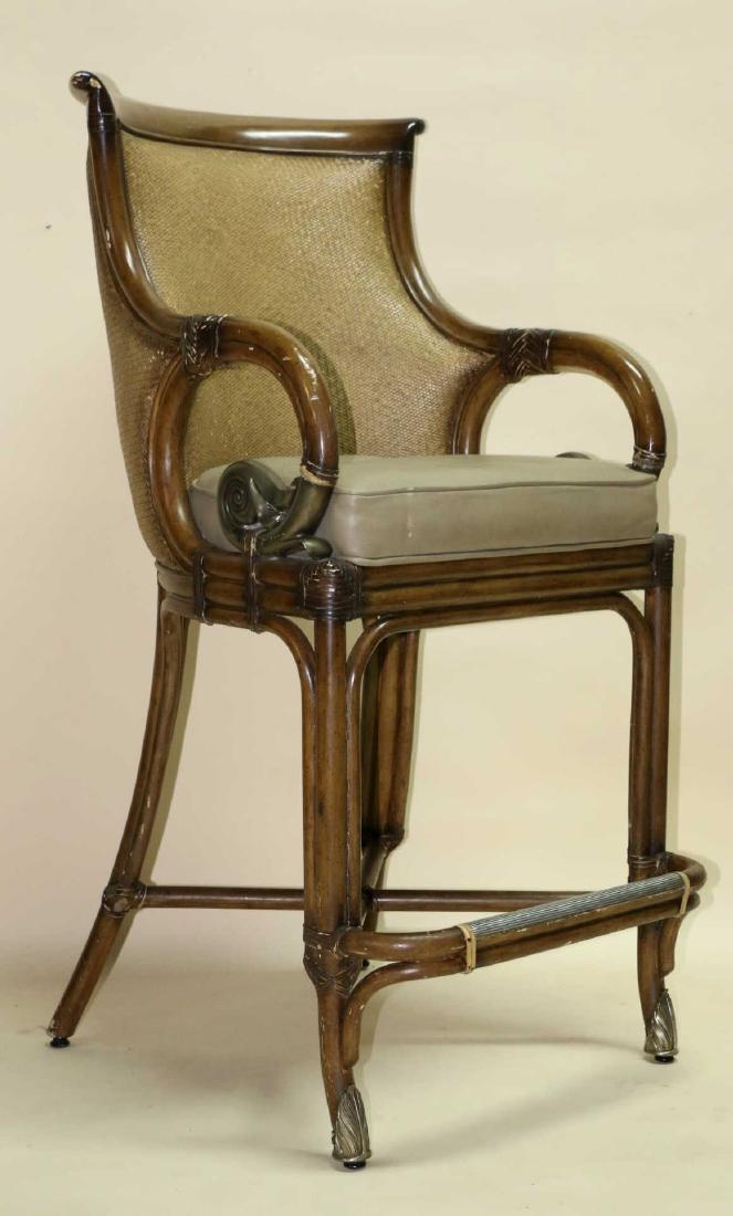 MAITLAND SMITH FINE LEATHER UPHOLSTERED BAR STOOL: MAITLAND SMITH FINE LEATHER UPHOLSTERED BAR STOOL