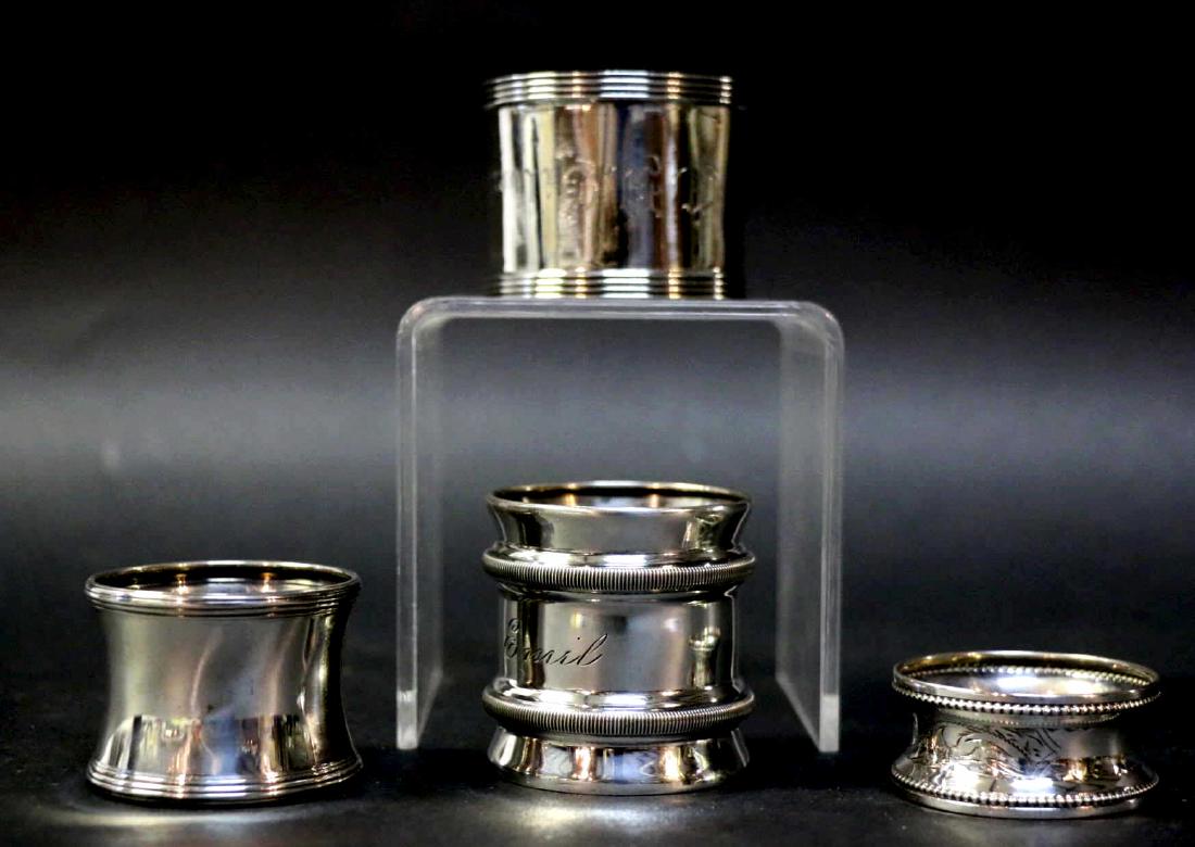STERLING SILVER NAPKIN RING GROUPING: STERLING SILVER NAPKIN RING GROUPING