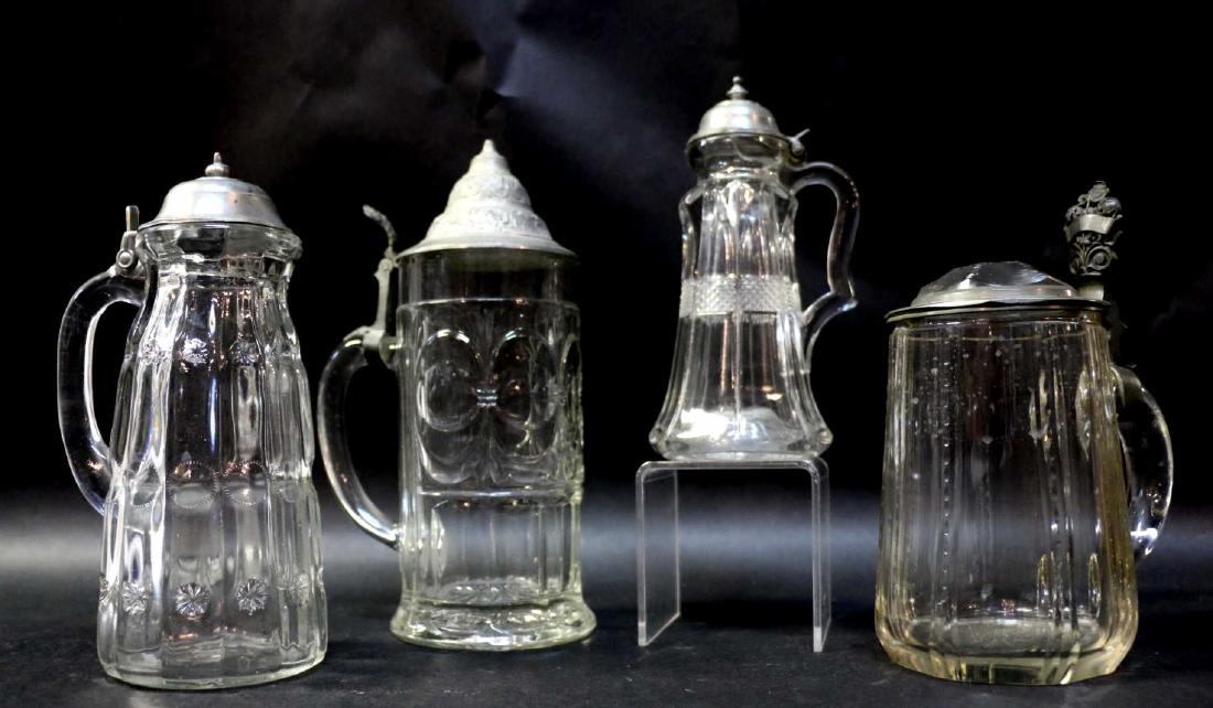ANTIQUE CUT GLASS BEER STIENS: ANTIQUE CUT GLASS BEER STIENS LARGEST 9 X 4"