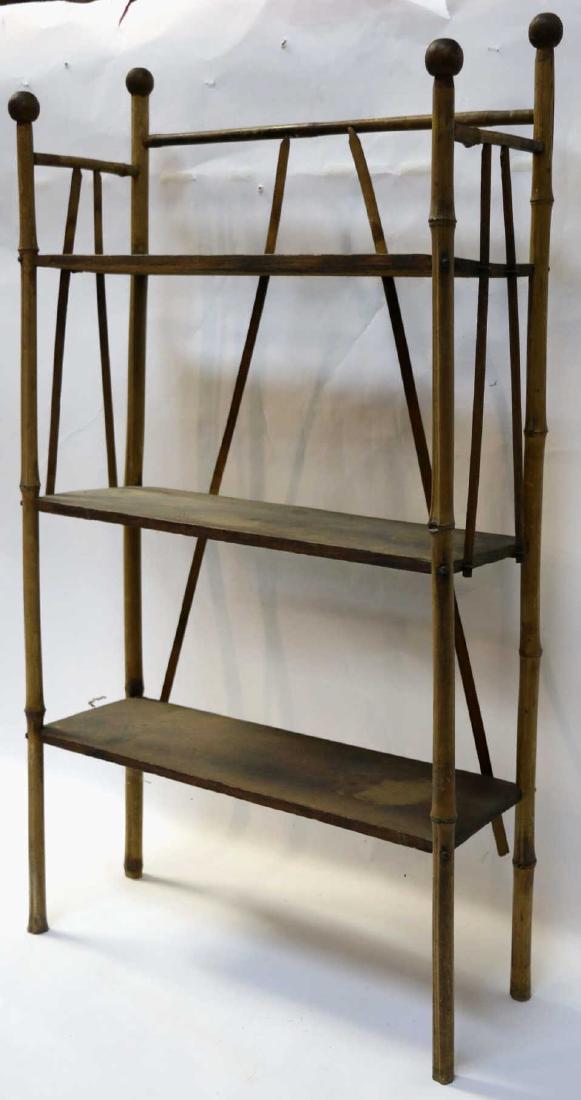 ENGLISH ANTIQUE BAMBOO TRIPLE BOOKSHELF: ENGLISH ANTIQUE BAMBOO TRIPLE BOOKSHELF