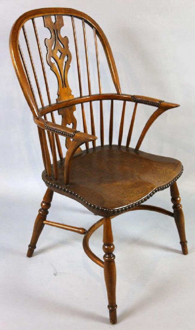 THEODORE ALEXANDER WINDSOR NAIL TRIMMED ARMCHAIR: THEODORE ALEXANDER WINDSOR NAIL TRIMMED ARMCHAIR 40 X 21 X 19"