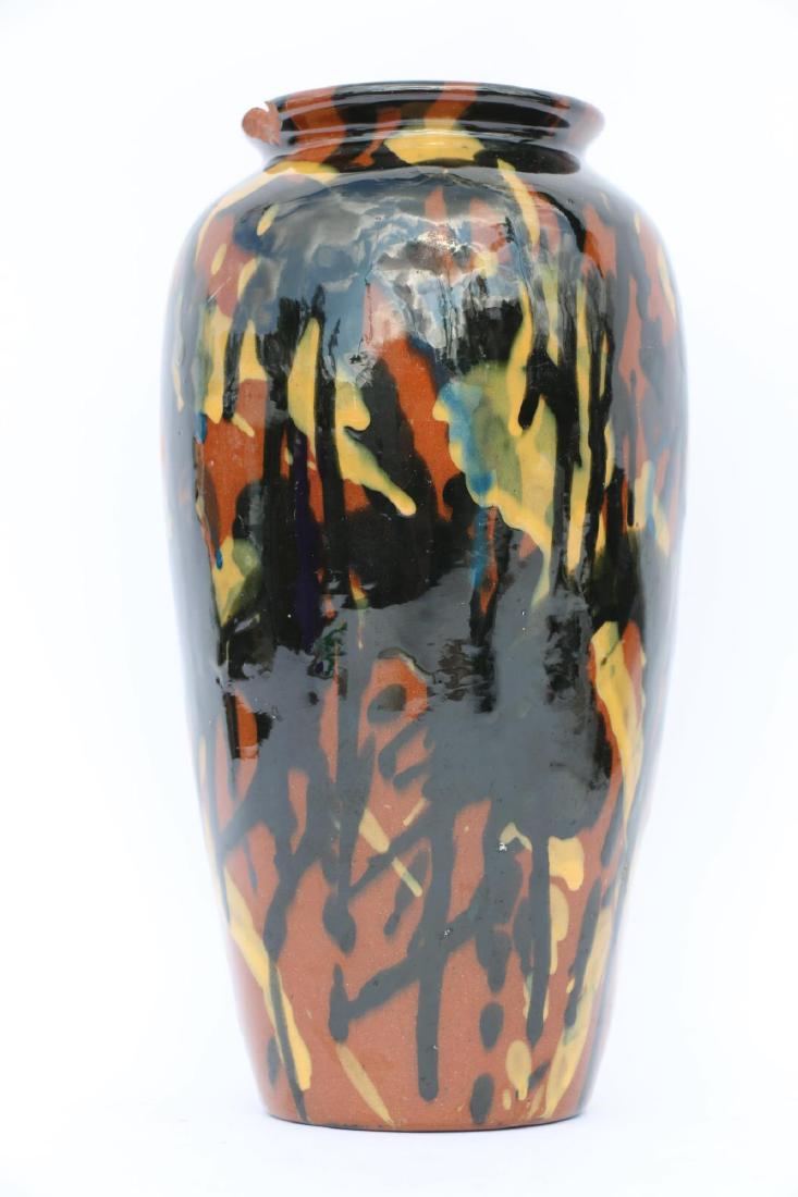 MODERN HAND PAINTED ART POTTERY VASE