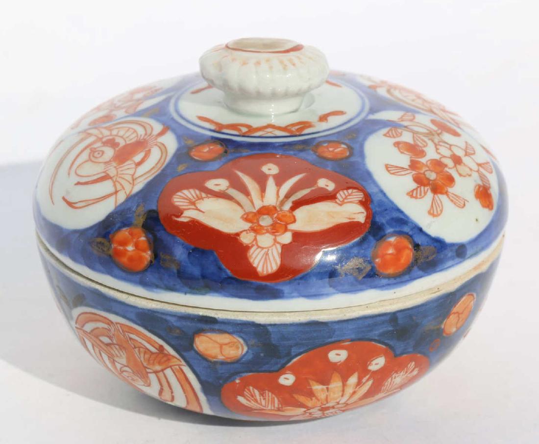 JAPANESE 19TH C SAWARI ROUND BOX: JAPANESE 19TH C SAWARI ROUND BOX