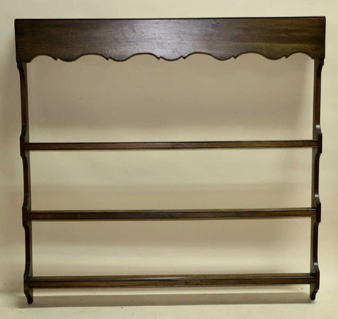 ENGLISH ANTIQUE MAHOGANY HANGING PLATE RACK: ENGLISH ANTIQUE MAHOGANY HANGING PLATE RACK