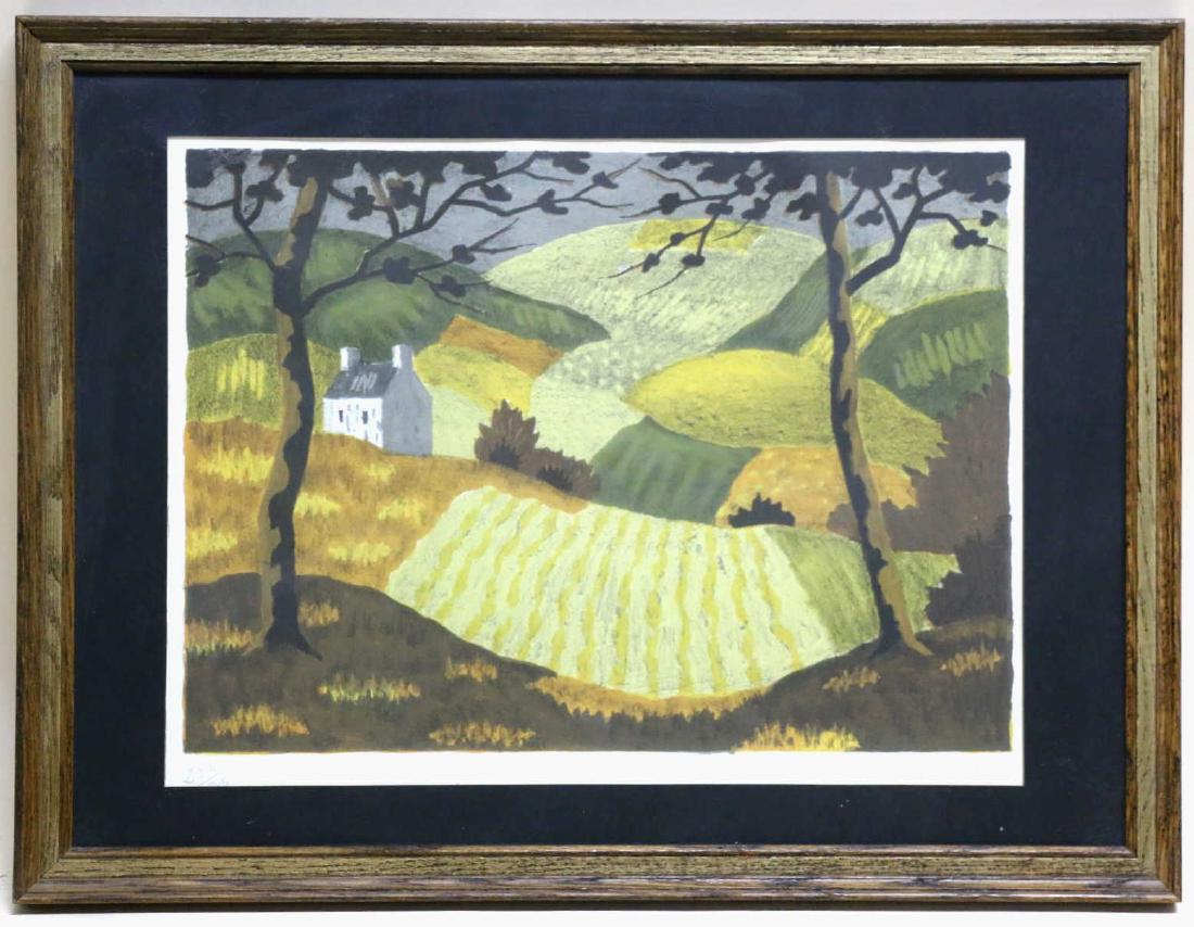 ANDRE EVEN (FRENCH 1918-1997) LANDSCAPE LITHOGRAPH: ANDRE EVEN (FRENCH 1918-1997) LANDSCAPE LITHOGRAPH SIGNED & NUMBERED
